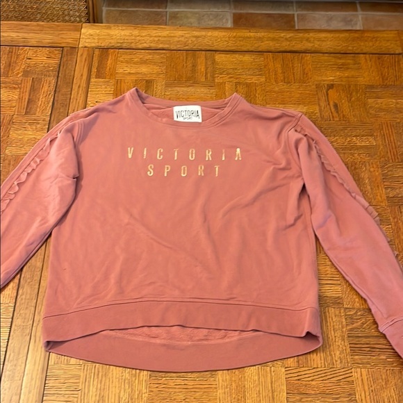 Victoria's Secret Tops - Victoria Sport ruffle sleeve Rose Pink Sweatshirt medium